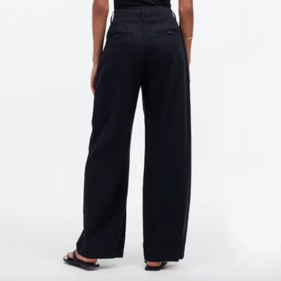 Madewell Petite Harlow Wide-Leg Pants in True Black Drapey Twill - NWT - Picture 3 of 3